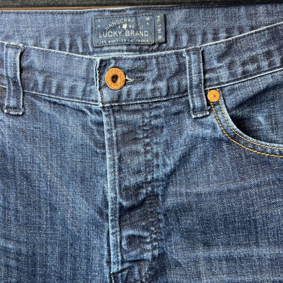 Lucky Brand Mens 121 Heritage Slim Straight Jeans Blue Denim Button Fly Sz 36x34 - Picture 5 of 14